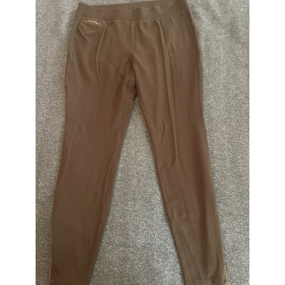 J. Jill Pants - J. Jill Womens Brown Stretch Ankle Zip Leggings Pants Size Large Tall